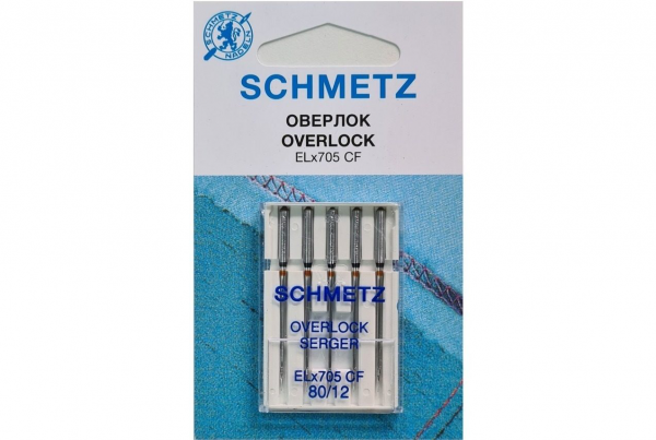 Иглы Schmetz для оверлока ELx705 CF №80, 5 шт в Ачинске