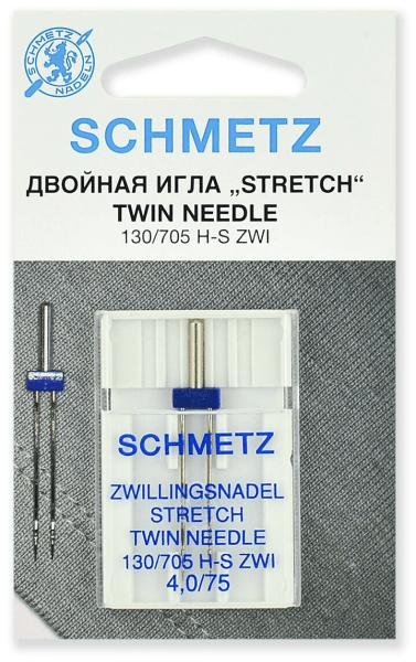 Иглы Schmetz стрейч двойные 130/705 H-S ZWI 4,0/75, 1 шт в Ачинске